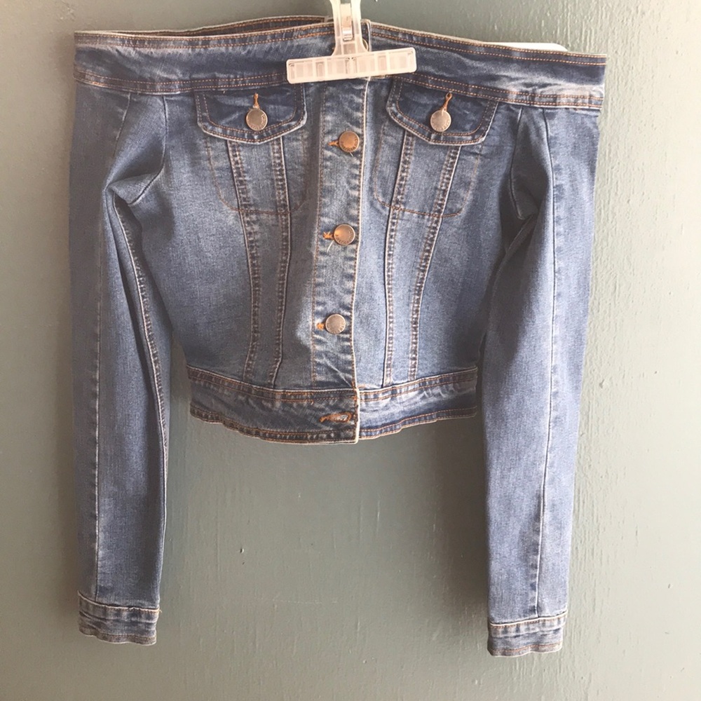 Off The Shoulder Jean Jacket